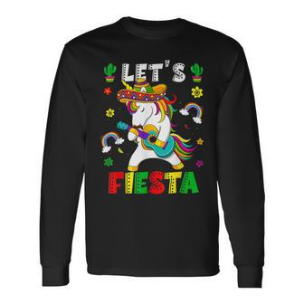 Cinco De Mayo Party Lets Fiesta Dancing Mexican Unicorn Girl Long Sleeve T-Shirt T-Shirt | Mazezy