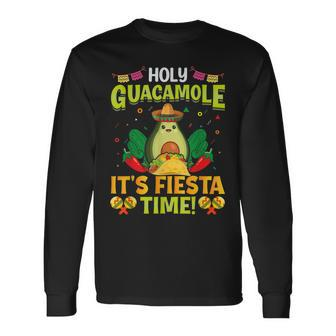Cinco De Mayo Party Mexican Taco Guacamole Fiesta Time Long Sleeve T-Shirt T-Shirt | Mazezy