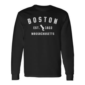 City Of Boston Massachusetts Ca Vintage State Athletic Style Long Sleeve T-Shirt | Mazezy