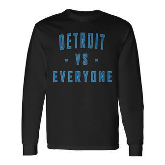 City Hometown Football Pride Detroit Vs Everyone Men Women Long Sleeve T-Shirt T-shirt Graphic Print - Thegiftio UK