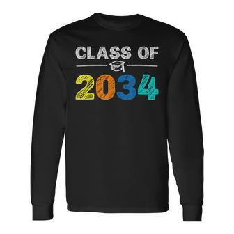 Class Of 2034 Grow With Me First Day Of School Graduation Long Sleeve T-Shirt T-Shirt | Mazezy
