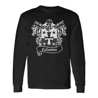 Coleman Coat Of Arms Surname Last Name Crest Men Women Long Sleeve T-Shirt T-shirt Graphic Print - Thegiftio UK