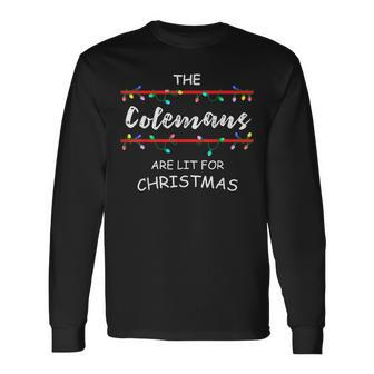 The Colemans Are Lit For Christmas Christmas Long Sleeve T-Shirt - Seseable