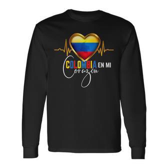 Colombia En Mi Corazon Colombian Pride Matching Long Sleeve T-Shirt - Seseable