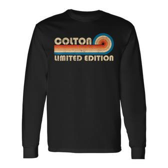 Colton Name Personalized Retro Vintage Birthday Long Sleeve T-Shirt | Mazezy