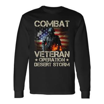 Combat Veteran Operation Desert Storm Soldier Long Sleeve T-Shirt - Seseable