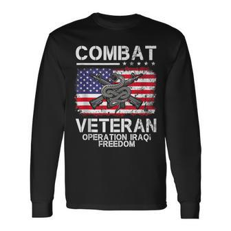 Combat Veteran Operation Iraqi Freedom Veterans Day Iraq Long Sleeve T-Shirt | Seseable UK