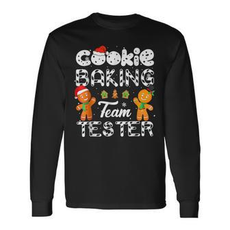 Cookie Baking Team Tester Christmas Family Funny Gingerbread Men Women Long Sleeve T-shirt Graphic Print Unisex - Seseable