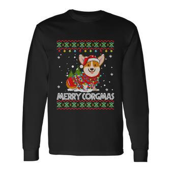 Corgi Dog Merry Corgmas Santa Corgi Ugly Christmas Sweater Great Long Sleeve T-Shirt - Monsterry AU