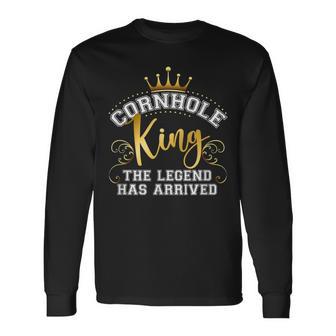 Cornhole King Legend Has Arrived Vintage Langarmshirts - Seseable