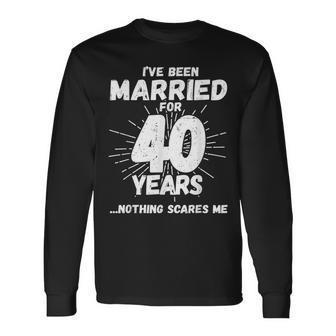 Couples Married 40 Years 40Th Wedding Anniversary Long Sleeve T-Shirt T-Shirt | Mazezy