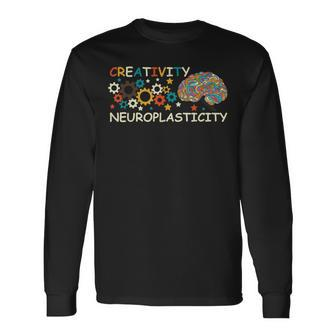 Creativity Neuroplasticity Colorful Brain Neuroscience Long Sleeve T-Shirt - Seseable