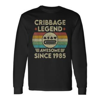 Cribbage Legend 37 Jahre Alt Fantastisch Seit 1985 Cribbage Langarmshirts - Seseable