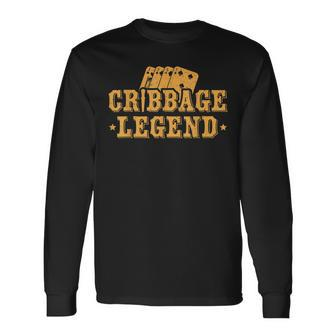 Cribbage Legend Kartenspiel Spieler V2 Langarmshirts - Seseable