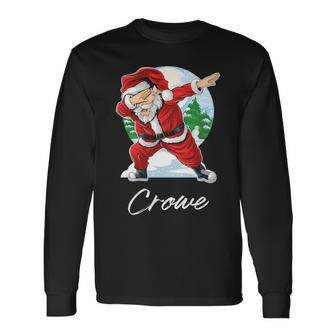 Crowe Name Santa Crowe Long Sleeve T-Shirt - Seseable