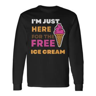Cruise 2023 Im Just Here For The Free Ice Cream Long Sleeve T-Shirt T-Shirt | Mazezy
