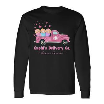 Cupids Delivery Co Nicu Crew Valentines Day Truck Long Sleeve T-Shirt - Seseable