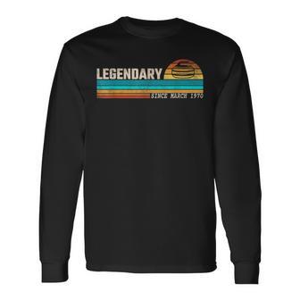 Curling Player Legende Seit März 1970 Geburtstag Langarmshirts - Seseable