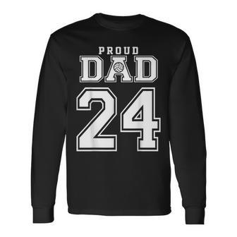 Custom Proud Volleyball Dad Number 24 Personalized For Men Long Sleeve T-Shirt