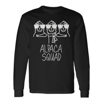 Cute Alpaca Squad Sunglass Animal Alpaca Lover Long Sleeve T-Shirt | Mazezy