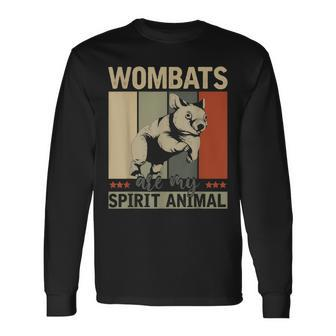 Cute Aussie Outback Wombats Are My Spirit Animal Wombat Men Women Long Sleeve T-shirt Graphic Print Unisex - Seseable