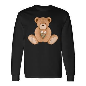 Cute Bear Illustration Classic Long Sleeve T-Shirt | Mazezy