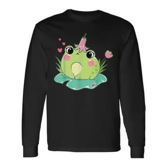 Cute Cottagecore Frog Long Sleeve T-Shirt | Mazezy