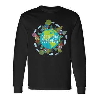 Cute Earth Day Everyday Environmental Protection Long Sleeve T-Shirt T-Shirt | Mazezy UK