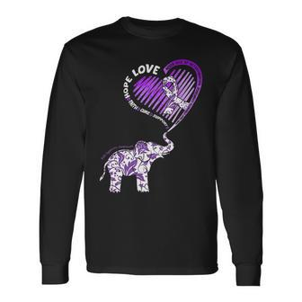 Cute Elephant With Heart Rett Syndrome Awareness Long Sleeve T-Shirt - Seseable
