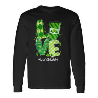 Cute Lucky Love Lunch Lady Happy St Patricks Day Outfit Long Sleeve T-Shirt - Seseable