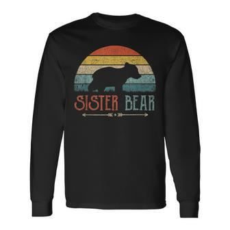 Cute Sister Bear Retro Little Sister Vintage Big Sister Men Women Long Sleeve T-Shirt T-shirt Graphic Print - Thegiftio UK