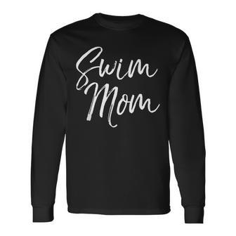 Cute Swimming Mom Mothers Day Gift For Swimmers Swim Mom Men Women Long Sleeve T-shirt Graphic Print Unisex - Seseable