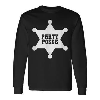 Cute Western Style Party Posse Partying Men Women Long Sleeve T-shirt Graphic Print Unisex - Seseable