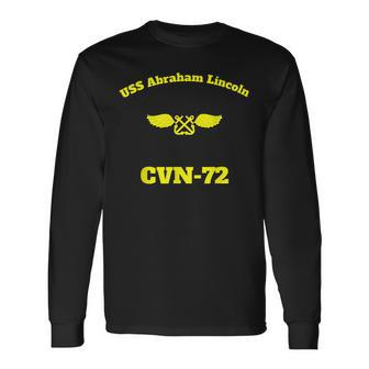 Cvn-72 Uss Abraham Lincoln Aircraft Abe Carrier Print Long Sleeve T-Shirt - Seseable