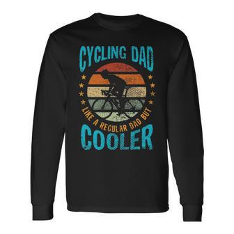 Cycling Dad Bike Rider Cyclist Fathers Day Vintage Long Sleeve T-Shirt - Seseable