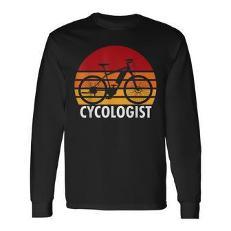 Cycologist Funny Vintage Mtb Cycling Bike Cyclist Gift Men Women Long Sleeve T-shirt Graphic Print Unisex - Seseable