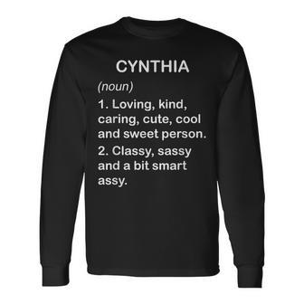 Cynthia Definition Personalized Custom Name Loving Kind Long Sleeve T-Shirt - Seseable