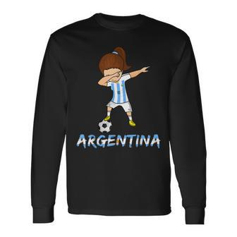 Dabbing Argentina Soccer Girl 2018 Football Jersey Long Sleeve T-Shirt T-Shirt | Mazezy