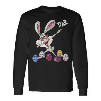 Dabbing Easter Rabbit Eggs Dab Hunting Bunny Long Sleeve T-Shirt - Seseable
