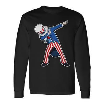 Dabbing Uncle Sam 4Th Of July Independence Day Long Sleeve T-Shirt - Monsterry