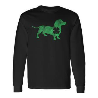 Dachshund Dog Shamrock St Patricks Day Saint Paddys Irish Long Sleeve T-Shirt T-Shirt | Mazezy