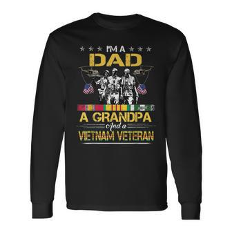 Dad Grandpa Vietnam Veteran Vintage Military Long Sleeve T-Shirt - Seseable
