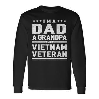 Dad Grandpa Vietnam Veteran Vintage Top Men Gift Men Women Long Sleeve T-shirt Graphic Print Unisex - Seseable