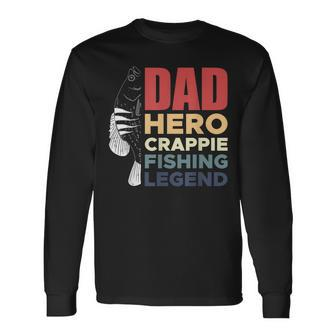Dad Hero Crappie Fishing Legend Vatertag V2 Langarmshirts - Seseable