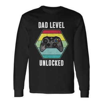 Dad Level Unlocked Gamer Vintage Long Sleeve T-Shirt - Monsterry AU