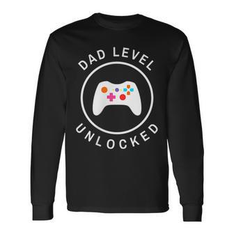 Dad Level Unlocked New Dad Gaming Dad Long Sleeve T-Shirt - Thegiftio