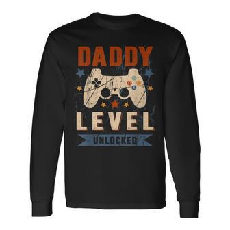 Dad Level Unlocked Video Gamer Leveled Up To Daddy Long Sleeve T-Shirt - Thegiftio UK