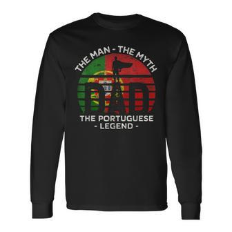 Dad The Man The Myth The Portuguese Legend Portugal Vintage Long Sleeve T-Shirt - Seseable