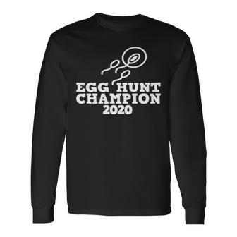 Dad Pregnancy Announcement Egg Hunt Champion 2020 Long Sleeve T-Shirt - Seseable