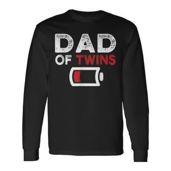 Dad Of Twins Fathers Day Long Sleeve T-Shirt - Seseable